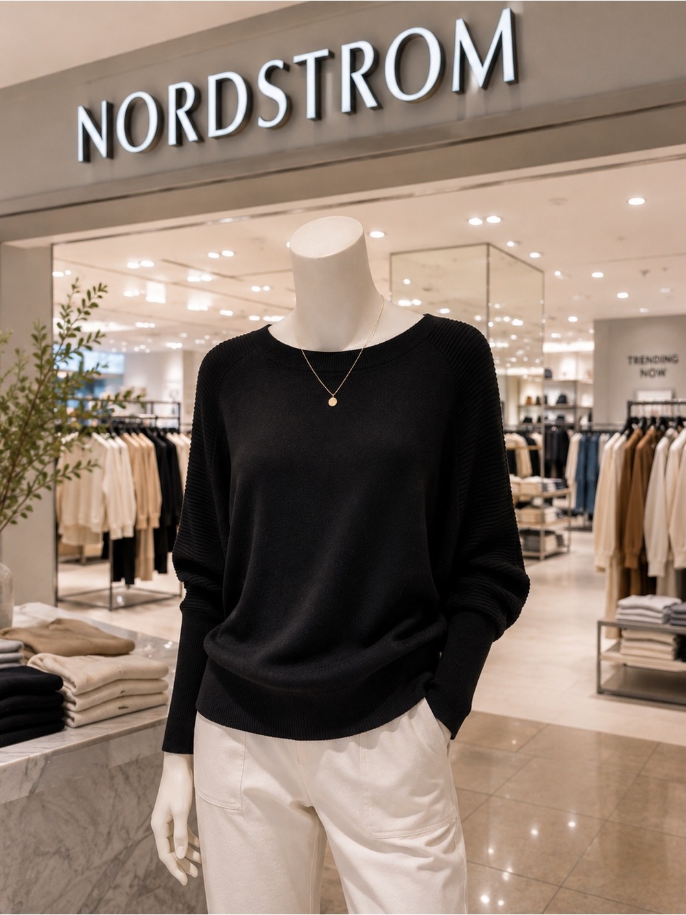 Trouvé Nordstrom Black Angora Cotton Oversized Dolman Sweater Small